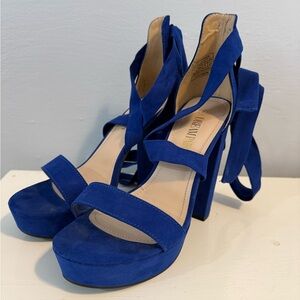 Dream Pairs Royal Blue Suede Heels